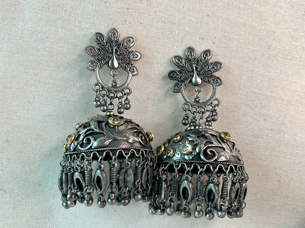 Mormay Ishq - Lightweight Oxidised Jhumka