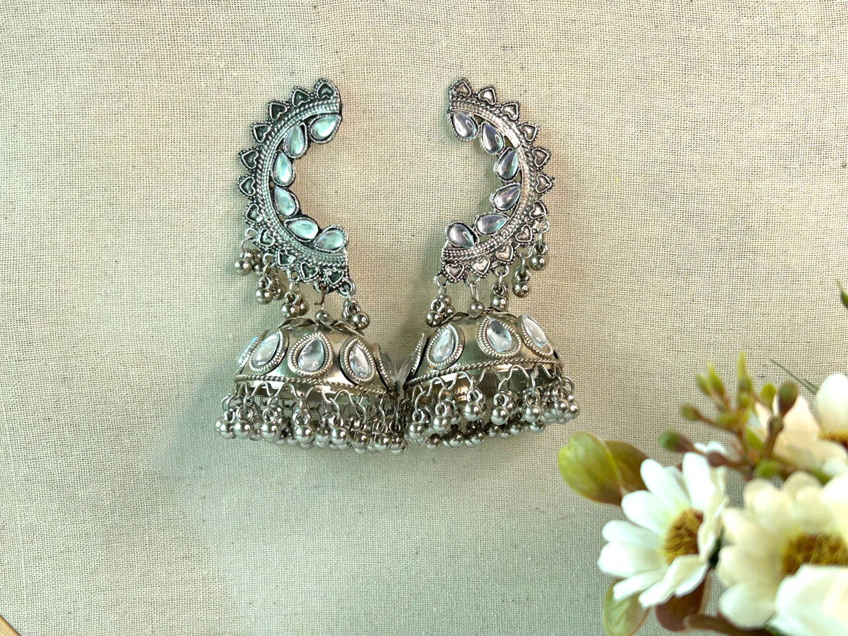 Manjari - Lightweight Oxidised Jhumka