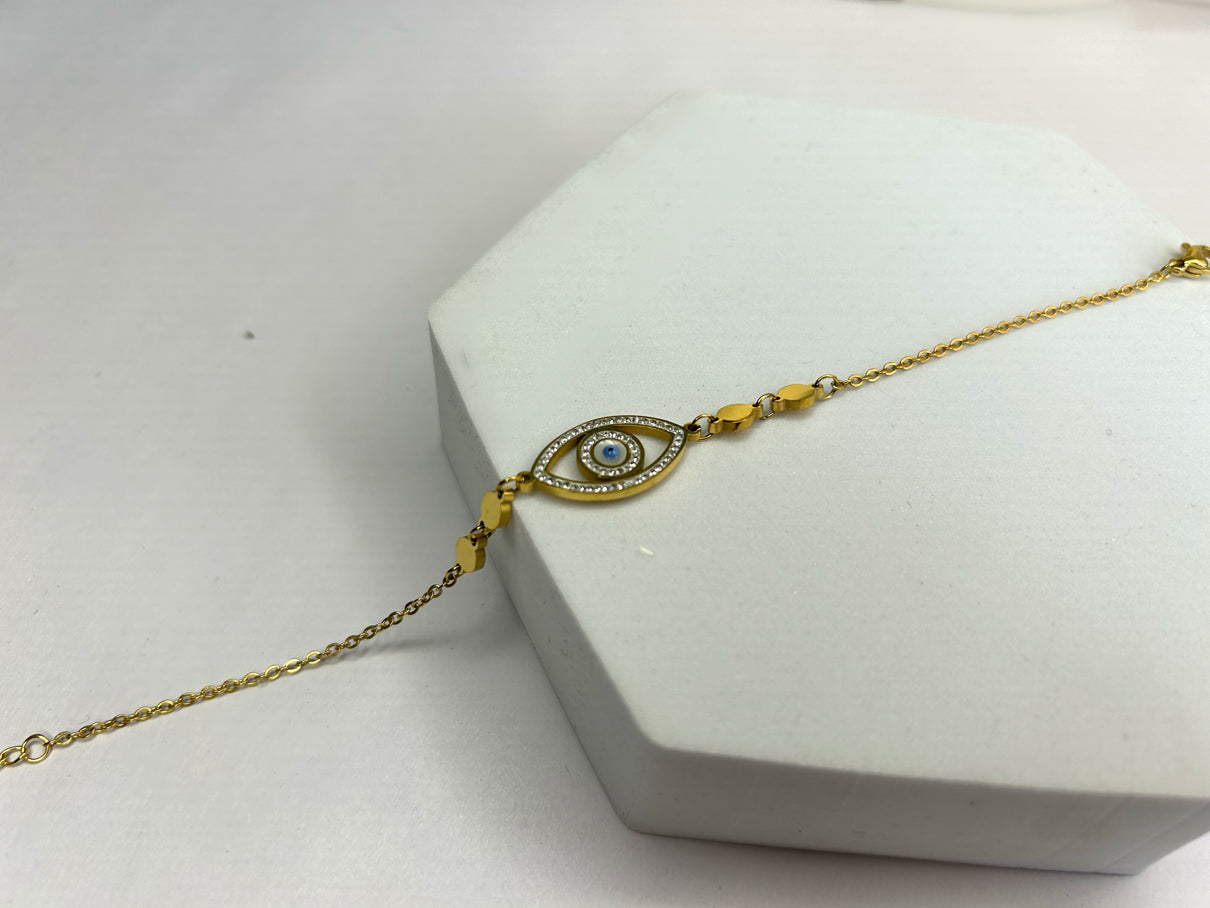Glittering Evil Eye Bracelet