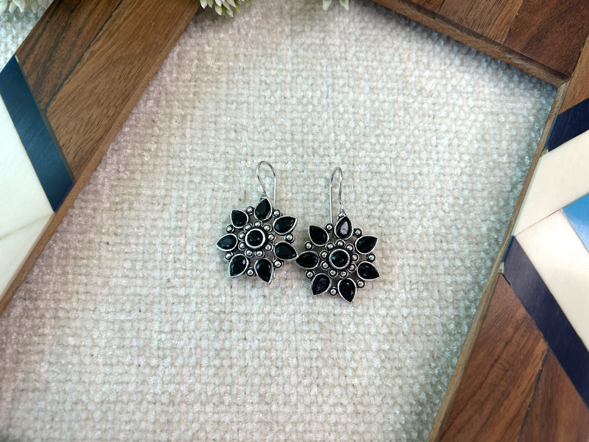 Phulkari Floral Brass Earrings