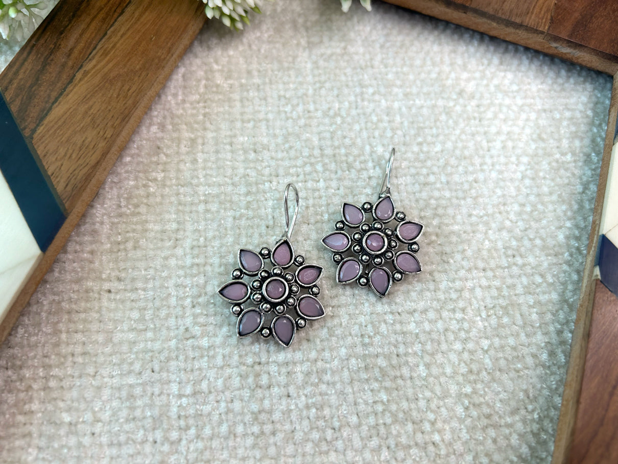 Phulkari Floral Brass Earrings