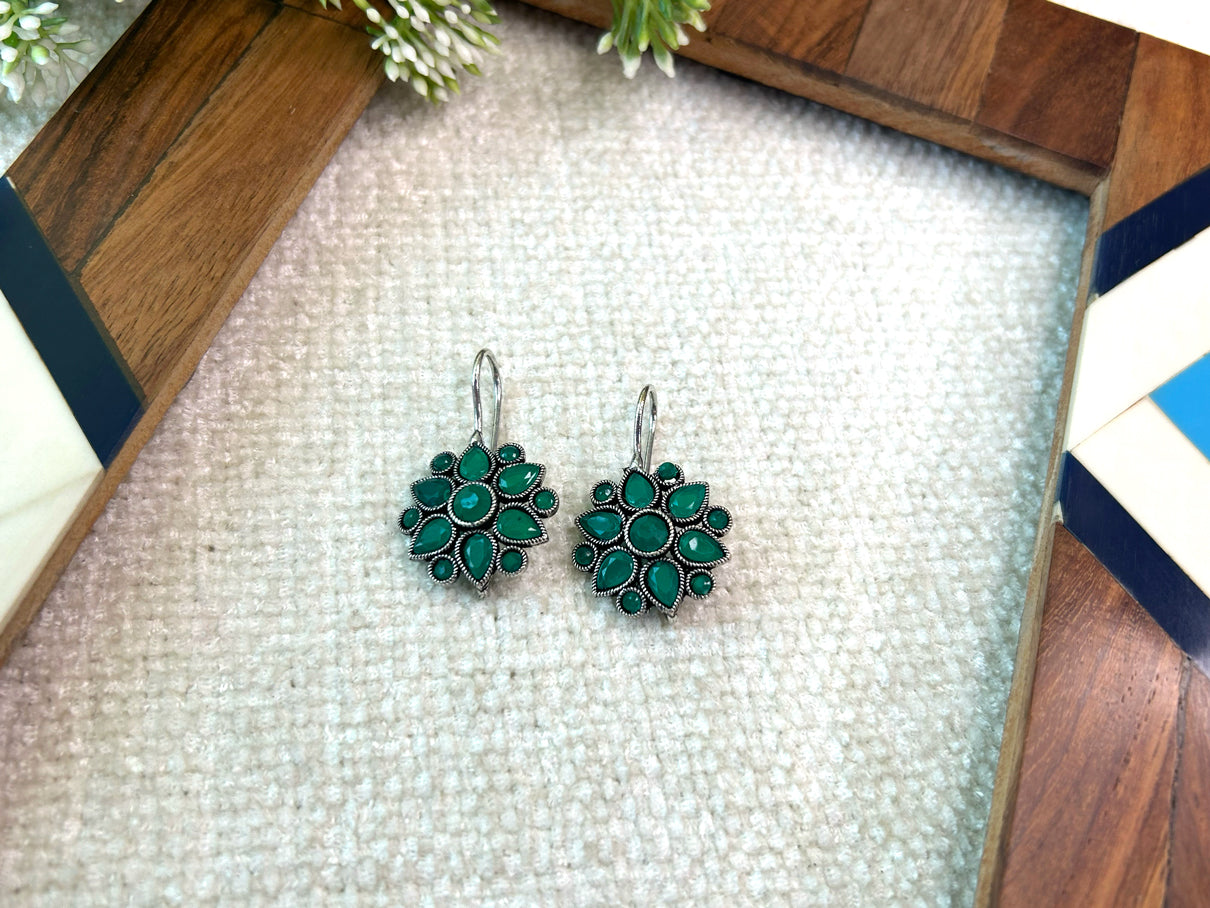 Phulkari Floral Brass Earrings