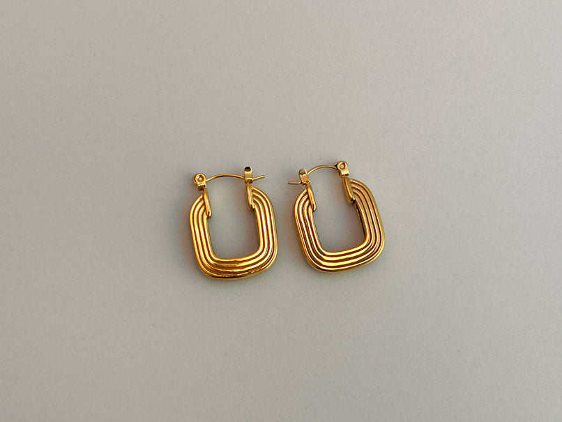 Gold Square Hoop Earrings