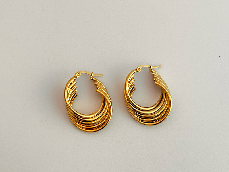 Ruffle Hoop Earrings