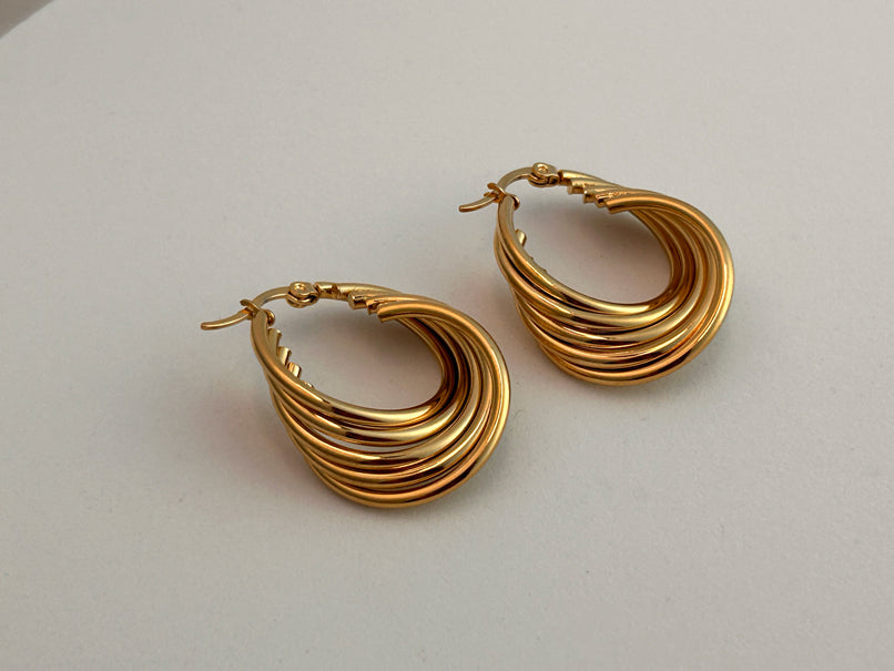 Ruffle Hoop Earrings