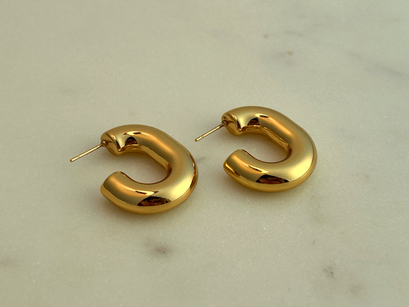 Chunky Pod Hoops Earrings