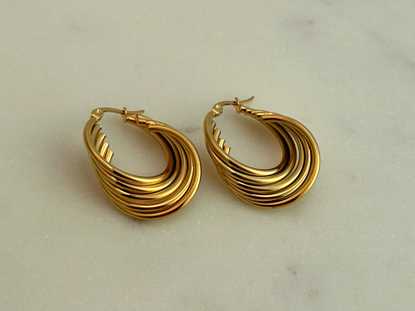 Ruffle Hoop Earrings