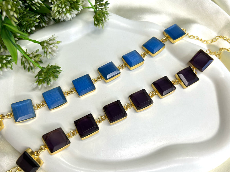 Trina Glossy Square Necklace Set