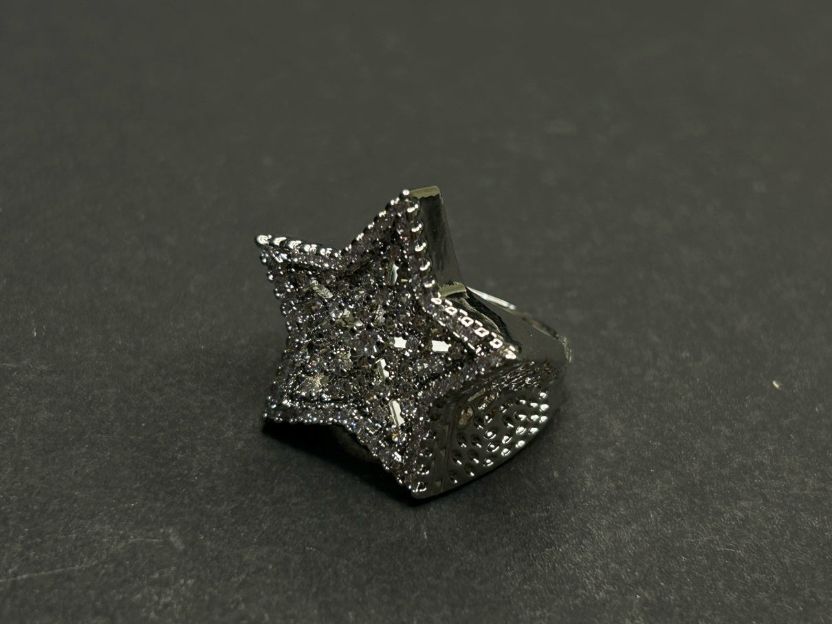 Shiny Star Cuban Ring