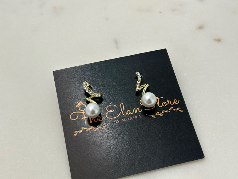 Spiral Pearl Studs