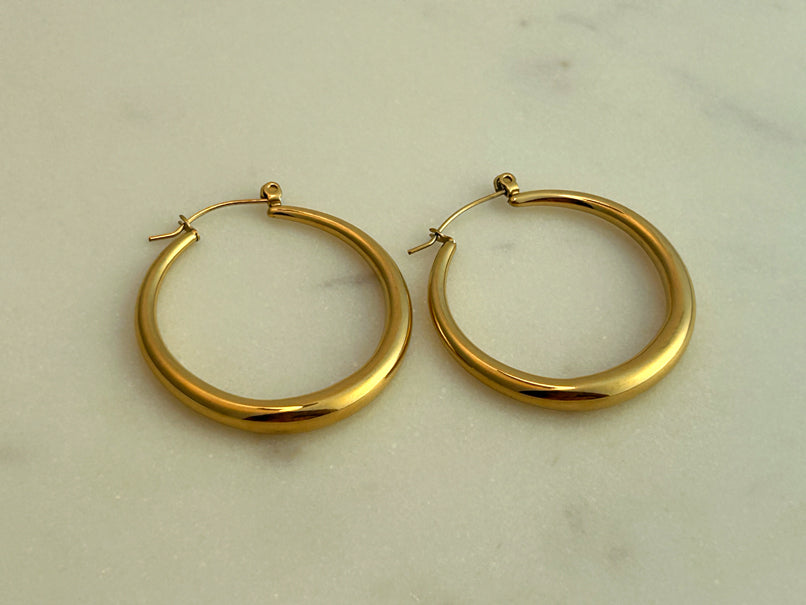 Vintage Golden Hoops Earrings - 40MM