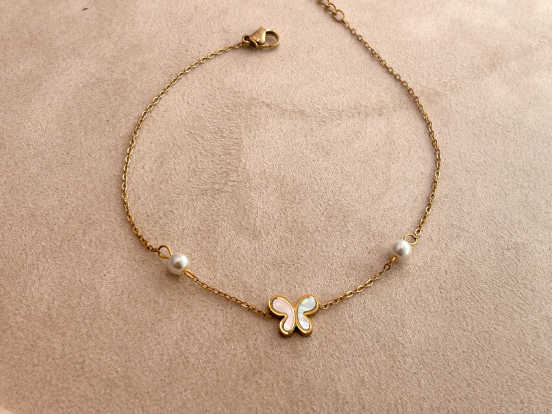 Dewdrop Butterfly Anklet