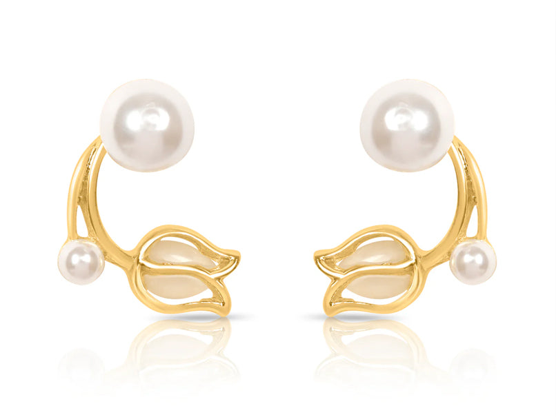 White Tulip Studs