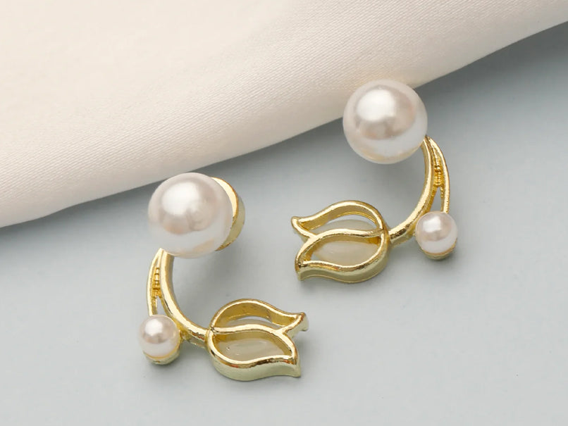 White Tulip Studs